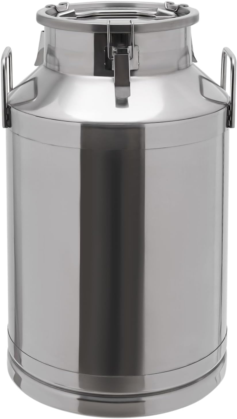 Stainless Steel Milk Bucket With Faucet, Large Liquid Container Storage,Stainless Steel Milk Can With Sealing Lid and Carry Handle,for Wine(60L/15.9 Gal,w/Faucet)