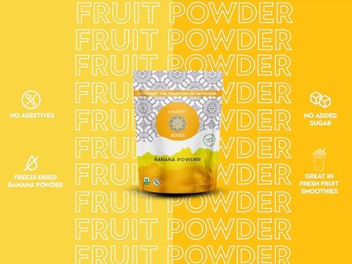 Ancient Roots Banana Powder - 100% Pure & Natural, Non-GMO, Gluten-Free, No Sugar Added, 10.5 ounces (75 servings)