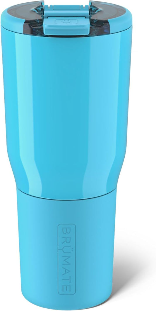 BrüMate Nav 35oz 100% Leak Proof Insulated Travel Tumbler with Magnetic BevLock™ Lid - Double Wall Cup-Holder Friendly Stainless Steel Mug (Electric Blue)