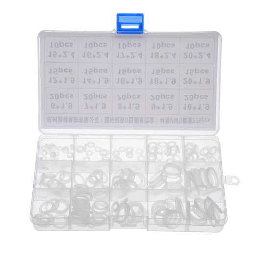 uxcell Silicone Rubber O-Ring Assortment Kit 225 Pieces 15 Sizes Metric VMQ Sealing Gasket Set, White