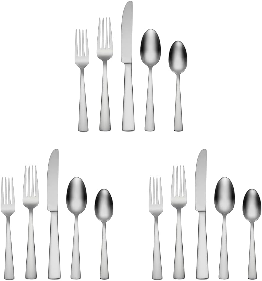 Oneida H290020AL20 Satin Nocha 20 Piece Everyday Flatware Set, Service For 4 (Pack of 3)