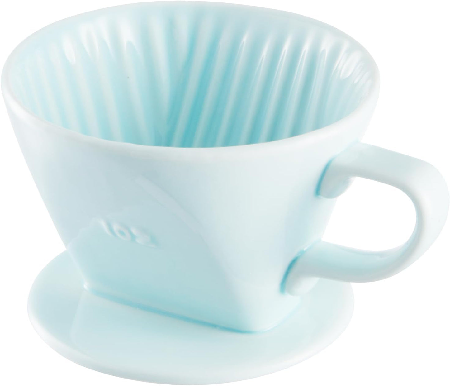 Pour Over Coffee Dripper, Ceramic Pour Over Coffee Maker with 3 Holes Flat Bottom, Easy Manual Slow Brewing, Porcelain Slow Filter Cone for Home, Office, Gift, Size 2, GR