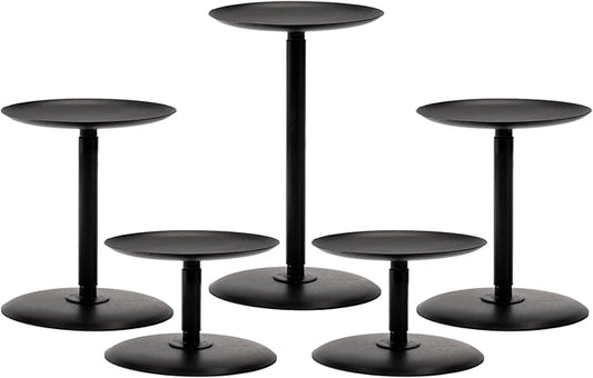 Homemory Holloween Candle Holders for Pillar Candles Set of 5 (Black)