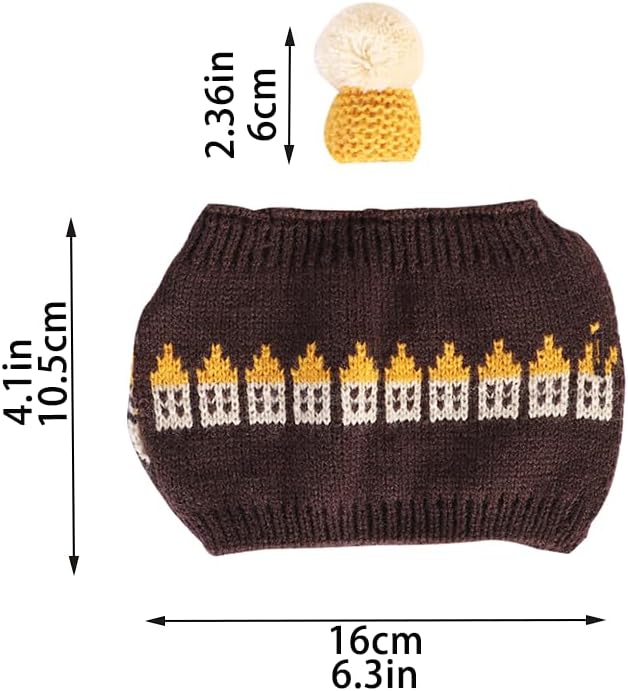 Tea Cozy Suitable for a 600ml,20oz Tea Pot,Teapot Warmer -100% Acrylic Fibers Filling,Two Piece (Brown House)