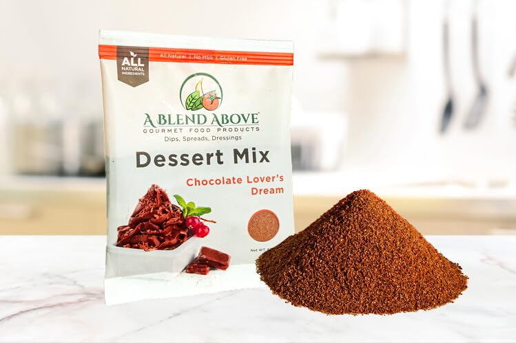 A Blend Above Chocolate Lover's Dream Pie Mix - No Bake, All Natural, Vegan, Gluten Free, No MSG - Instant Dessert Mix, Fruit Dip, Bagel Topping, Frosting, Cheesecake Filling - Makes 16 Oz (Pack of 3)