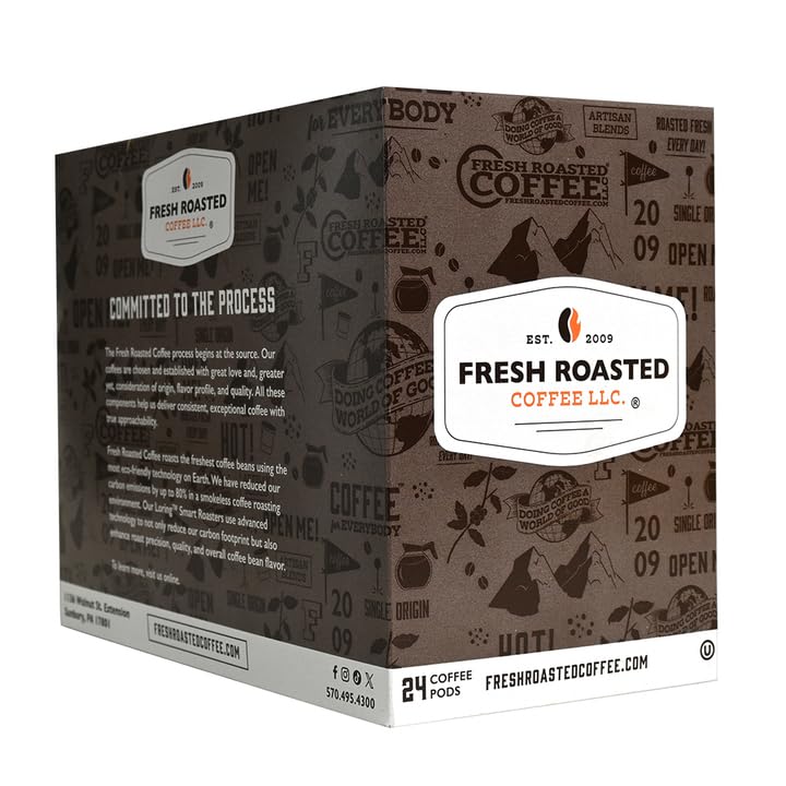 Fresh Roasted Coffee, Organic Colombian | USDA Organic, 100% Single Origin, Kosher | Medium Roast 24 Pods for K Cup Brewers