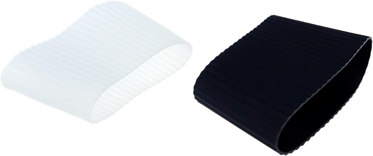 Semetall 6pcs Reusable Coffee Cup Sleeve Heat-resistant Nonslip Silicone Glass Travel Mug Cup Sleeve(Black and White)