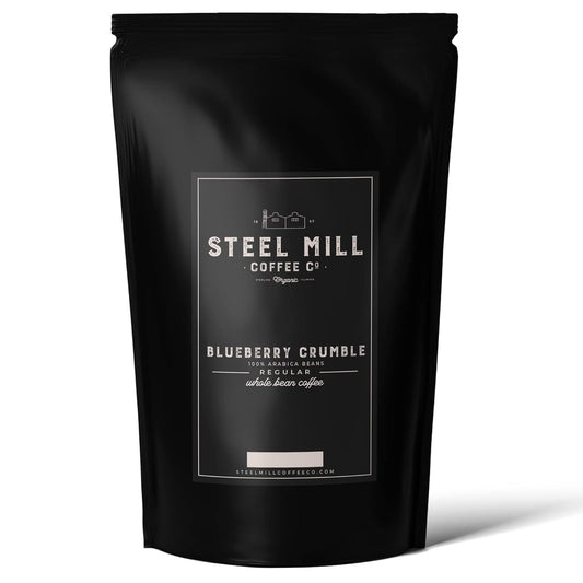 Steel Mill Coffee Co. - Blueberry Crumble Flavored Coffee - Ground Coffee - Medium Roast - 100% Arabica Beans - Vegan - Gluten-Free - Sugar-Free - 2 lb Bag
