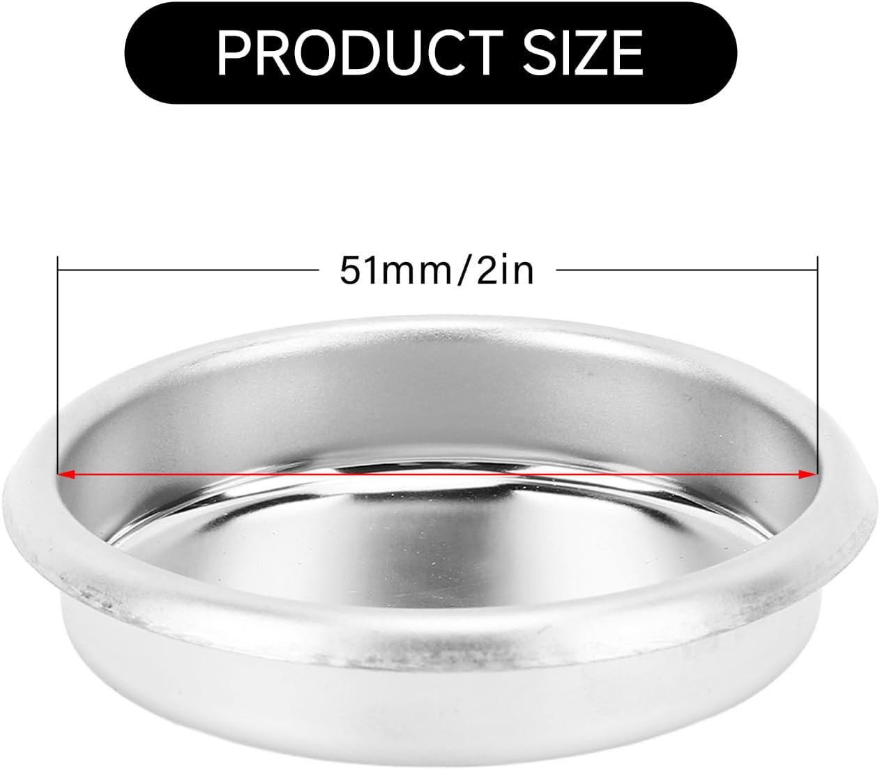 Backflush Inser, 51mm Stainless Steel Insert, 2in Coffee Machine Backflush Blind Filter, Silver 51mm Backflush Basket, Backflush Filter Espresso for Espresso Machines, 1Pcs