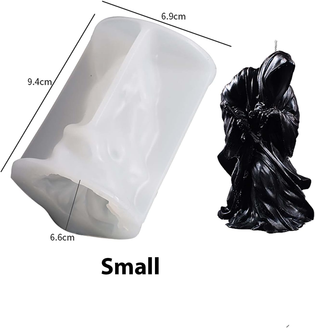 4 Inch Shadow Man Candle Skull Head Resin Mold - Resin Casting Silicone Molds for Home Decor & Candle Making Wave Spiral Mold
