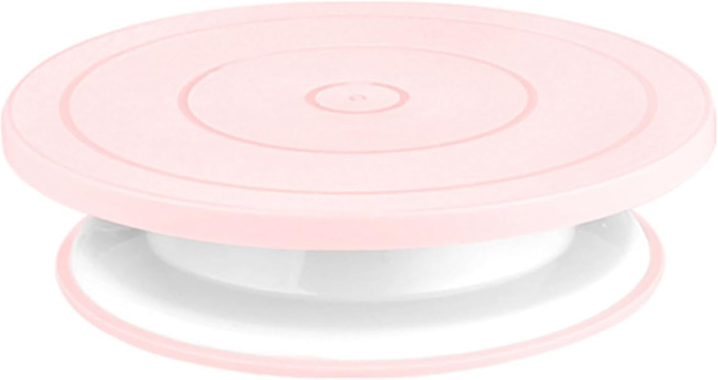 Cake Decorating Turntable 11 Inch Cake Turntable Anti-Slip Rotating Cake Stand for Decorating(1pcs Pink)