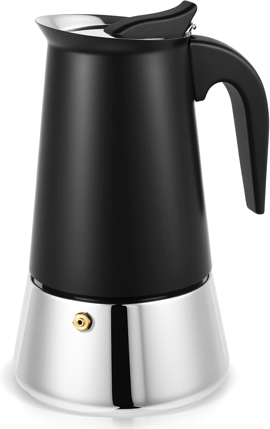 Moka Pot, 9 Cups (15.9 oz) Stovetop Espresso Maker, 304 Stainless Steel Moka Pot, Induction Compatible, Black
