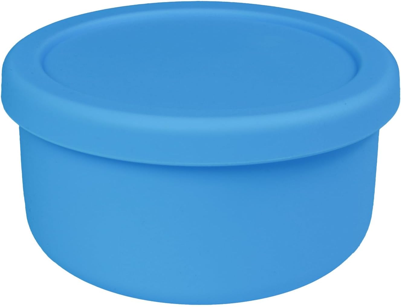 XU&PEIQI 24oz Silicone Lunch Box, Round Small Salad Bowl with Lid, Airtight Food Container for Meal Prep, Leftovers, Soup & Stew Storage. Microwave, Fridge, Dishwasher Safe. BPA-Free.(Ocean blue)