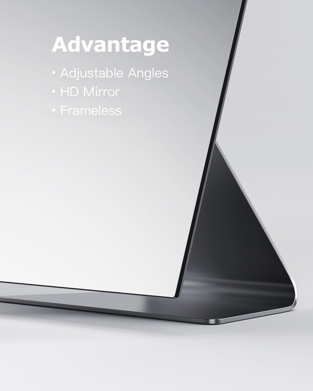 Rectangular Makeup Mirror, 12 Inch Metal Desk Mirror, Table Mirror with Stand, Vanity Mirror for Counter, Bedroom, Bathroom, Dorm