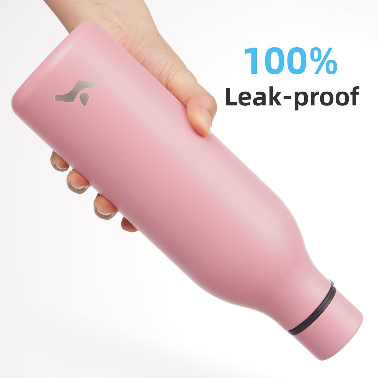 Insulated Water Bottle with Strap,25 oz Double Wall Stainless Steel Vacuum Bottles Metal Water Flask,Light Pink