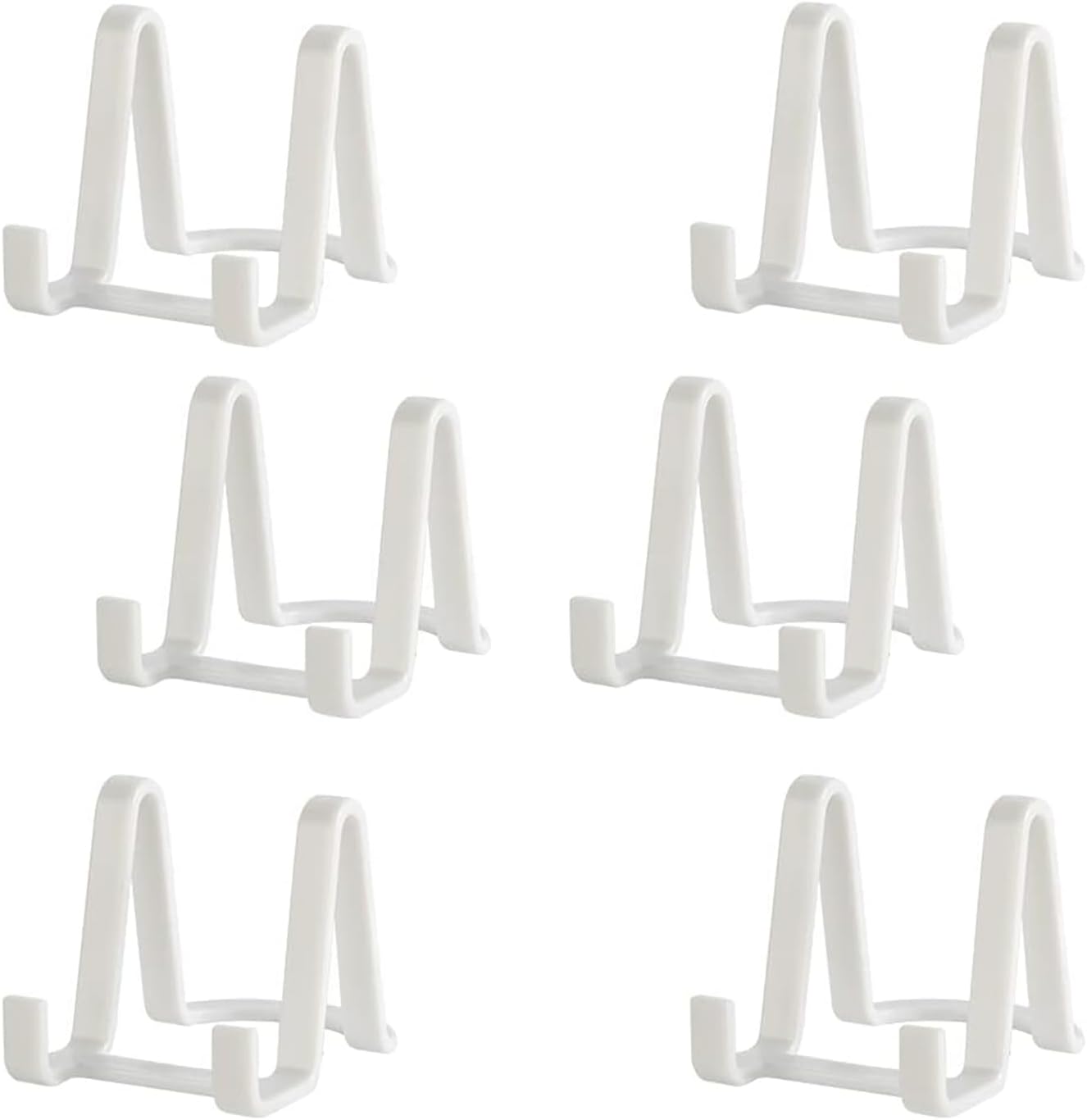 Artliving Plate Display Stands Easel Holder - 3-Inch Plastic Stand for Small Decorative Plates, Pictures and Photos - White (6-Pack)