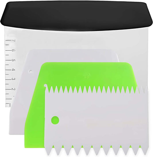 Dough Scraper Plastic Bench Scraper, Dough Scraper Tool Dough Cutter, Flexible Bench Scraper for Making Bread Pizza, 4 PCS