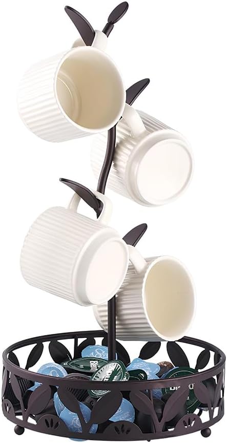 Simcat Mug Holder, Coffee Mugs/Tea Cup Storage Rack Stand, Countertop Mug Tree,Upgraded Stable Mug Stand for Kitchen Counter Cabinet Cafe Black Brow