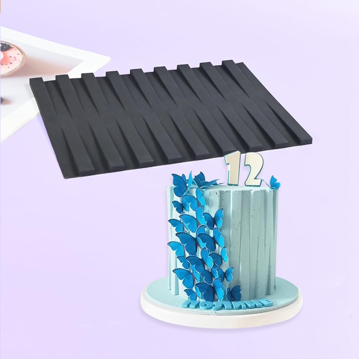 mostsom Silicone Lace Mold for Fondant Piano Key Pattern Embossing Mat for Cake Decorating, Chocolate, Clay, Resin - Flexible Reusable DIY Craft Tool (C_Piano Key)