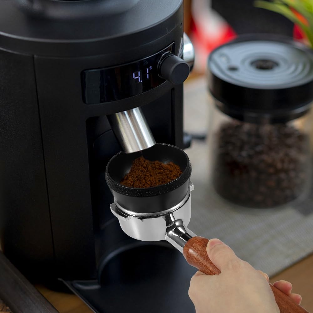 Magnetic Dosing Funnel, 53mm Espresso Dosing Funnel Aluminous Alloy Compatible with Breville 53mm Bottomless Portafilter