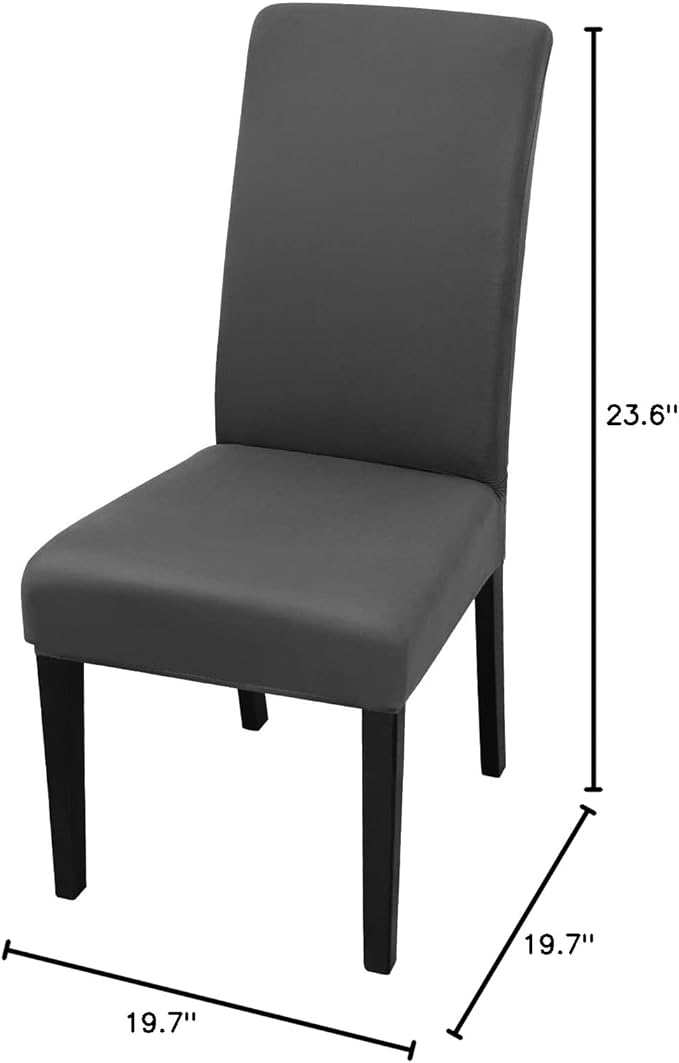 JQinHome Dining Chair Covers Dining Room Chair Slipcovers,High Stretch Removable Washable Parsons Chair Slipcover for Home Party Hotel Wedding Ceremony (Grey)