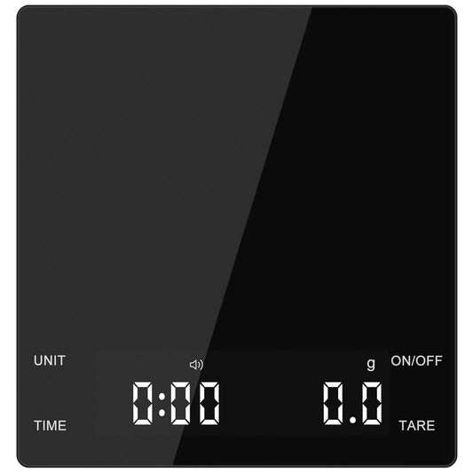 Coffee Espresso Scale with Timer, Kitchen Food Digital Matcha Scale, Rechargeable, Glass Mirror Design, for Barista, 0.3-2000g/0.1g