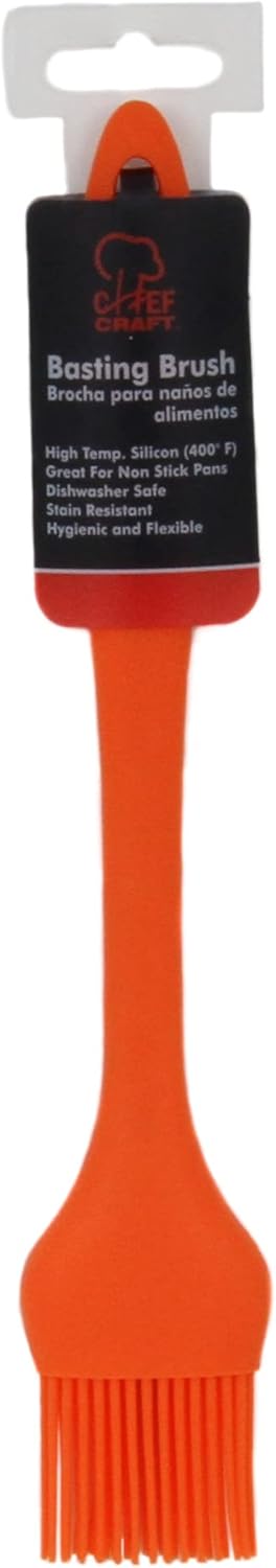 Chef Craft Premium Silicone Basting Brush, 10.25 inch, Orange