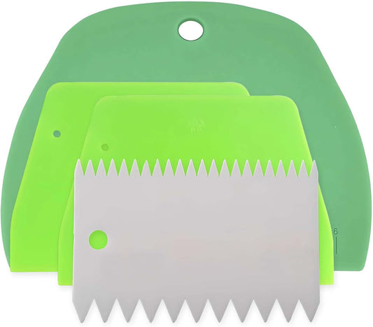 Dough Scraper Plastic Bench Scraper, Dough Scraper Tool Dough Cutter, Flexible Bench Scraper for Making Bread Pizza, 4 PCS