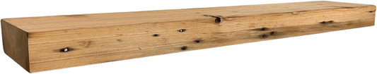 Modern Timber Craft Reclaimed Wood Floating Wall Shelf | Solid Rustic American Barnwood, Floating Shelf Brackets | 2.75" Thickness | 18" L x 10" D, Unfinished, Planed and Sanded, 2 Pack