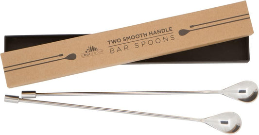 A Bar Above Bar Spoon Set, Spiral Handle, Stainless Steel Mixing Spoons for Cocktail Mixer Set, to Stir and Layer, Basic Professional or Home Bars Accessories (Stainless Steel, Smooth)