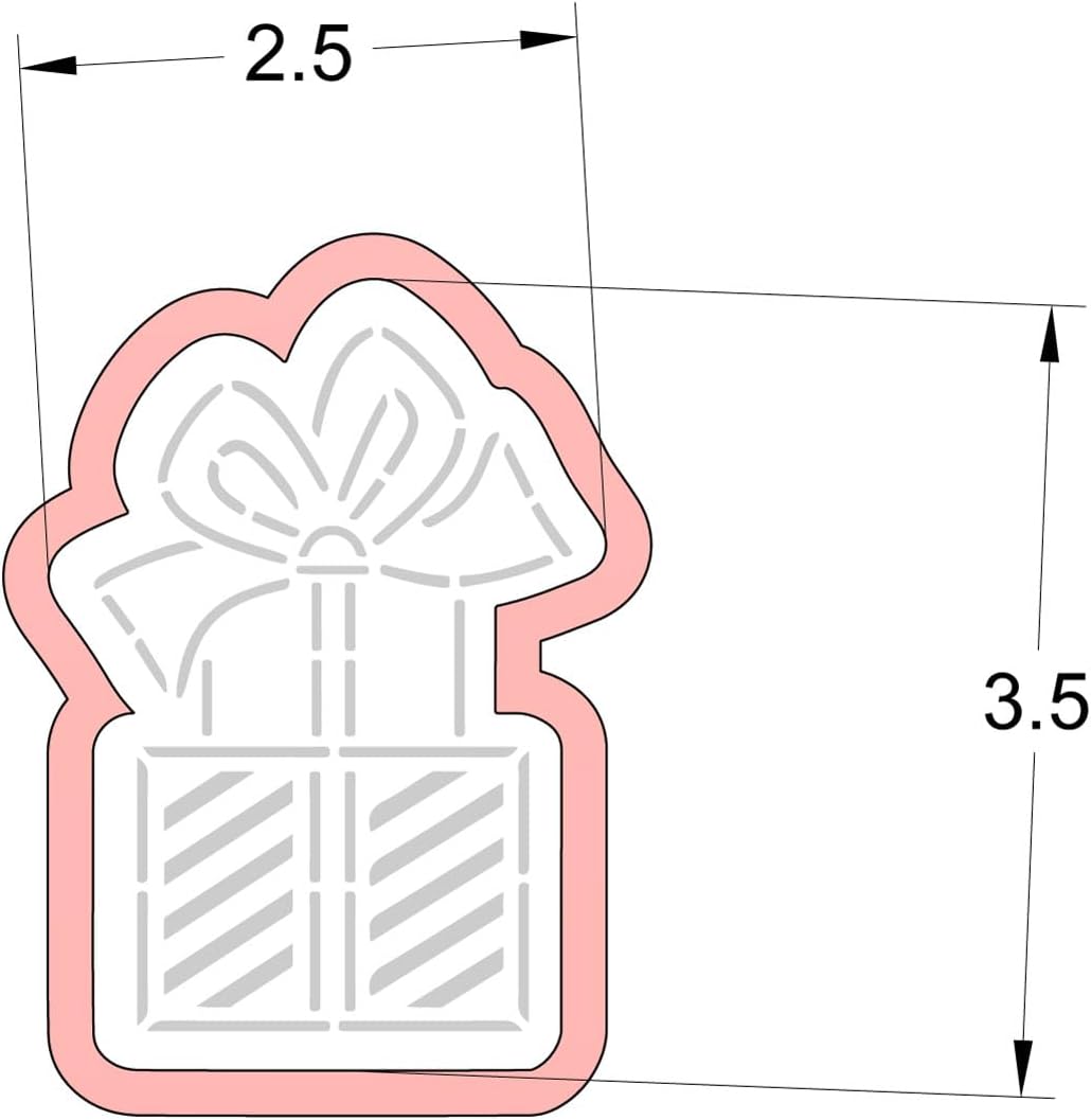 Stacked Present Cookie cutter and stencil set Baking stencils and cutters bundle DIY bakery decorating kit Cookie cutter with stencils Icing stencil and cookie cutter combo (Stacked Present)