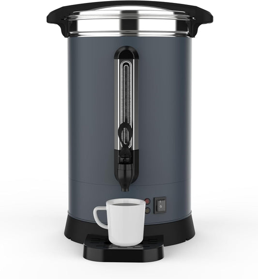 120 Cups Coffee Urn,18L Double Wall Commerical Coffee Maker for Buffet Catering Wedding Gathering,Large Capacity Hot Coffee Dispenser, Stainless Steel Hot Water Urn