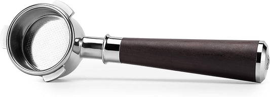 54mm Espresso Bottomless Portafilter with 3 Ear | Fits 54mm Breville/Sage Barista Espresso Machine | Stainless Steel Basket and Solid Wood Handle | Espresso Accessories