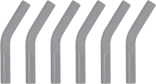 uxcell 6Pcs Silicone Straw Tips, Silicone Straw Elbows Tip, Soft Reusable Metal Straw Covers Fit for 8mm/0.31" OD Stainless Steel Straws, Grey