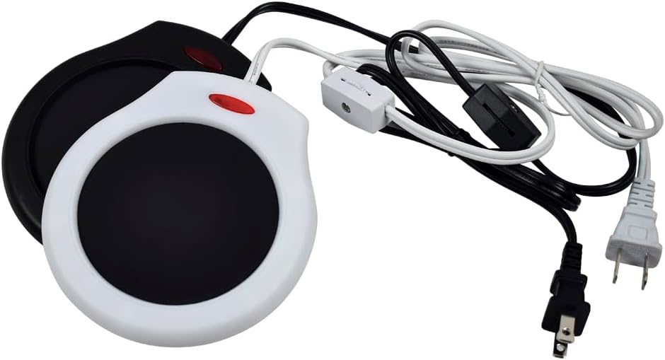 Home&Office Desktop Electric Mug Warmer-Coffee/Tea/Cocoa/Soup-Scented Candles Gift for Winter 2pcs(White and Black (CFW002-White Black)