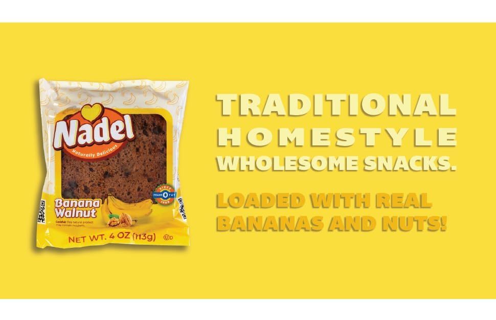 Nadel - Naturally Delicious Sweet Breads Variety Pack (Banana Walnut, Cappuccino Chocolate Chip, Carrot Walnut, Zucchini Walnut). (8 Pack, 2 Breads Per Flavor)