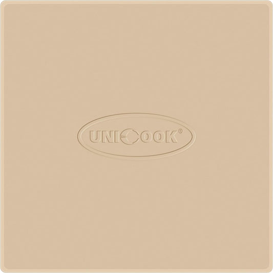 Unicook Pizza Stone for Oven and Grill, 11 Inch Square Baking Stone for Bread, Small Cordierite Oven Grill Pizza Pan, Thermal Shock Resistant, Including Dough Scraper