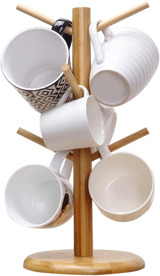 MyLifeUNIT Mug Holder Tree, Coffee Cup Holder with 6 Hooks (Yellow)