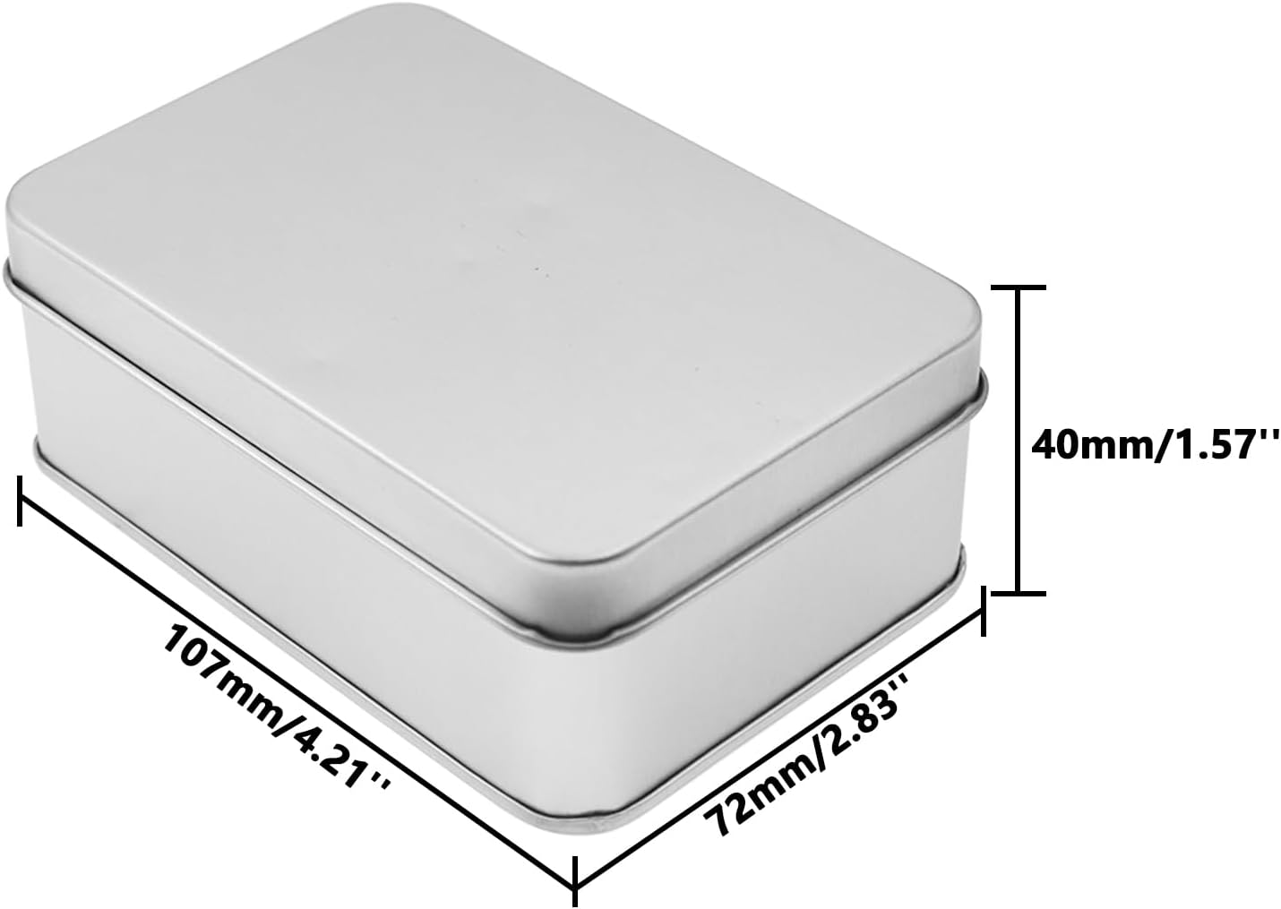 Metal Empty Boxes, Tin Boxes with Lid,Small Silver Tin Boxes,Stackable Organizer Containers,8PCS Storage Tin for Home Outdoor Active Storage Containers