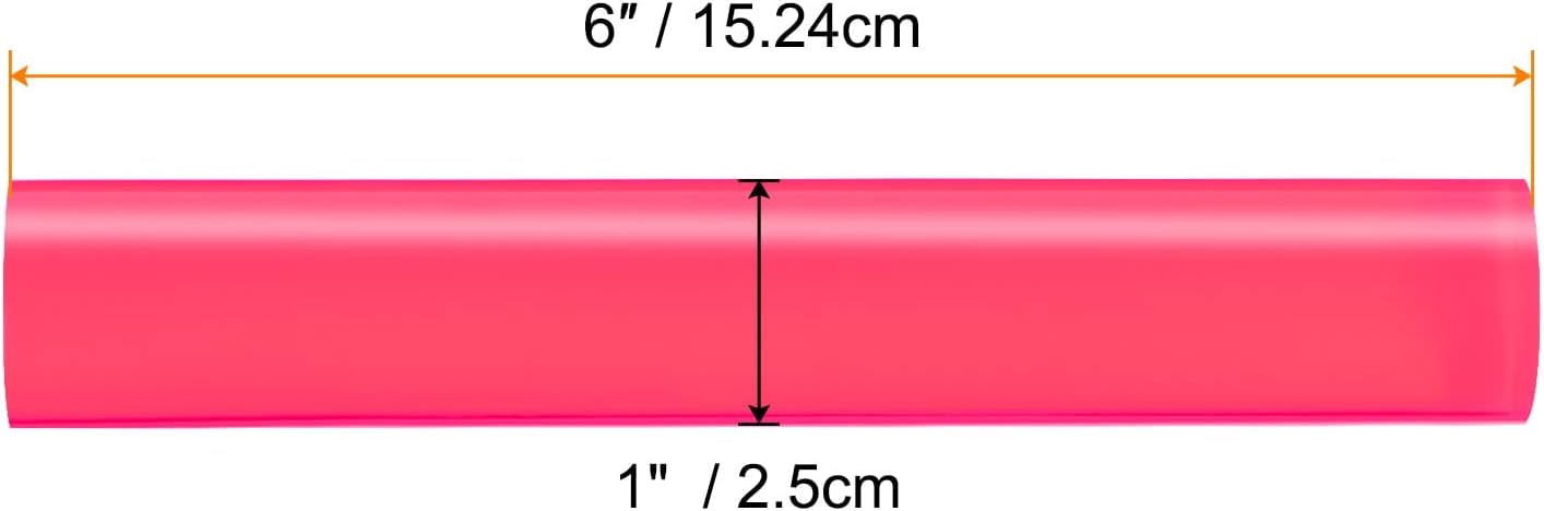HARFINGTON Acrylic Clay Roller 6 Inch x 1 Inch Solid Non-Stick Plastic Round Tube Roller Polymer Clay Rod Fondant Rolling Pin for Shaping, Sculpting, Modeling DIY Crafts, Rose Red