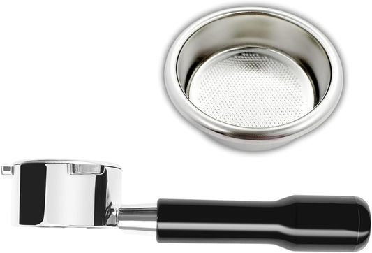 54mm Bottomless Portafilter, Naked Portafilter with Filter Basket Compatible with Breville Barista Express, Pro, Touch, Bambino Plus,Infuser and 54mm Machines