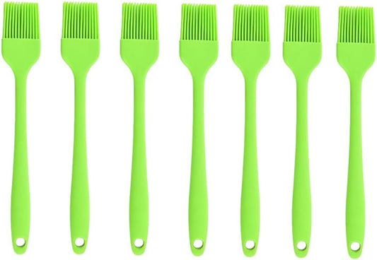 Silicone brush, Oil Brush for BBQ Kitchen Cooking Baking and Grilling (7 PCS,green)