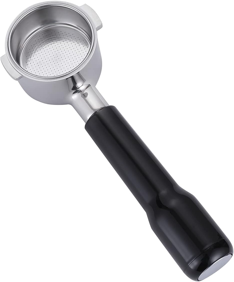 51mm Bottomless Portafilter Compatible with DeLonghi Espresso Machine ECP3420/ECP3630/ECP3120/EC260BK/EC265/EC155/EC702/BCO430 Stainless Steel Portafilter 2 Ear Filter Basket-Plastic