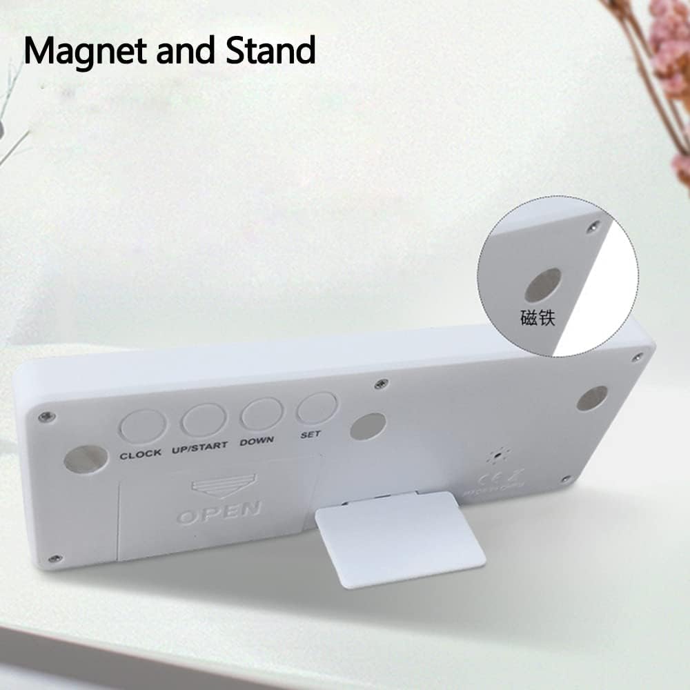 Digital Countdown Days Timer - White Upgraded Big 999 Days Count Down Clock with Stand Strong Magnetic Back for Vacation Retirement Wedding Holiday