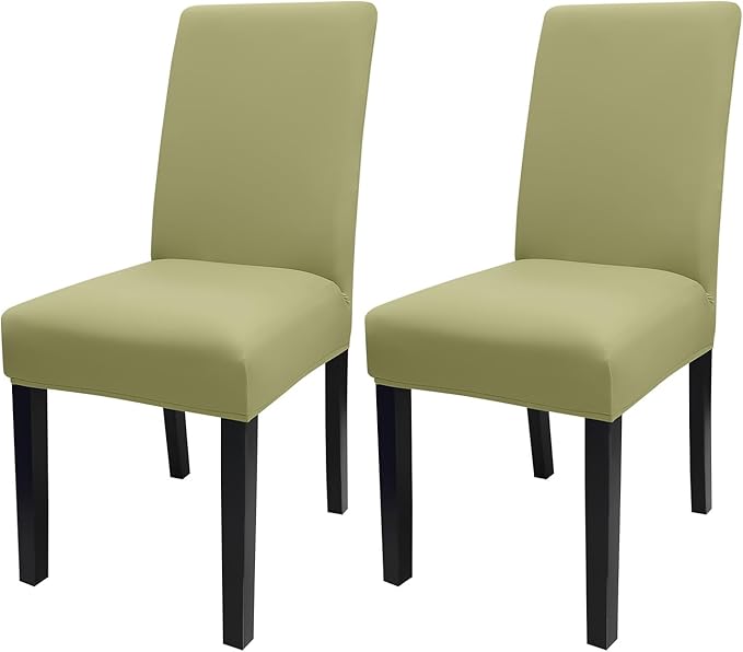 JQinHome Sage Green Chair Covers for Dining Room Set of 2, High Stretch Removable Washable Parsons Chair Slipcover for Home Party Hotel Wedding Ceremony (2PCS,Sage Green)