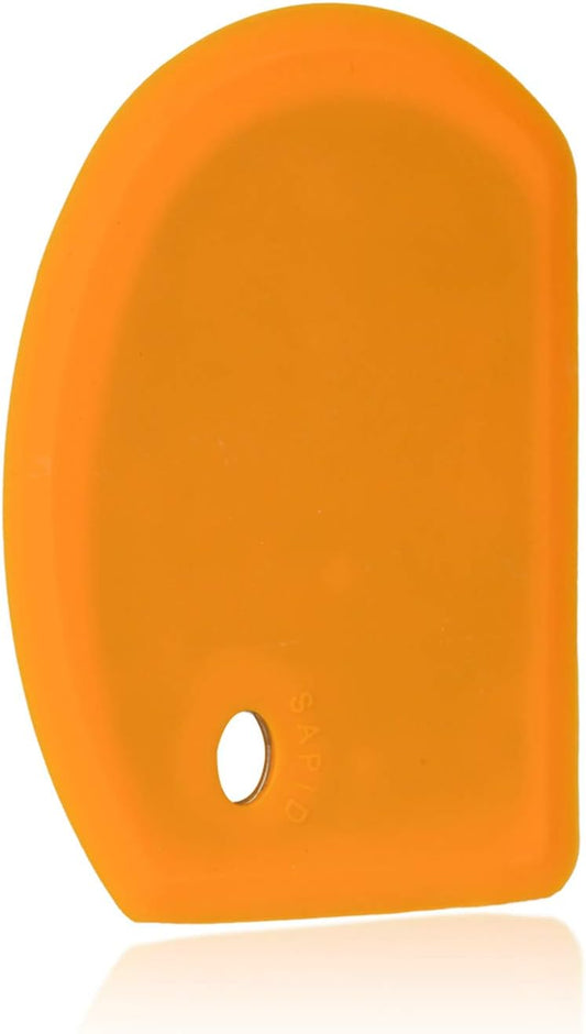 Sapid Flexible Curved Edge Silicone Bowl Scraper(5.98"×4.3"), Food Grade Dough Scraper for Baking Sourdough Bread, Cake, Bench Scrapers, Multipurpose Kitchen Dish Scrapers, Easy to Clean (1, Orange)