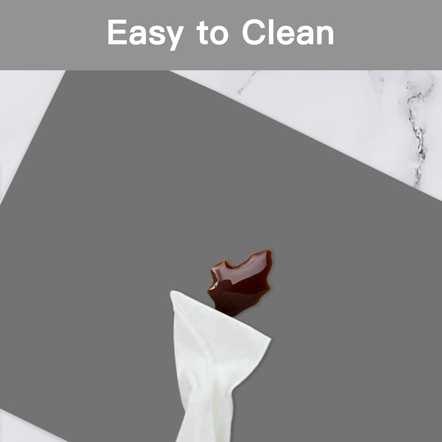 2MM Extra Thick Silicone Mats for Kitchen Counter, 23.6" x15.7" Non-Slip Waterproof Large Countertop Protector Mat, Heat Resistant Mat, 2 Pack Silicone Craft Mat, Silicone Placemat, Light Gray