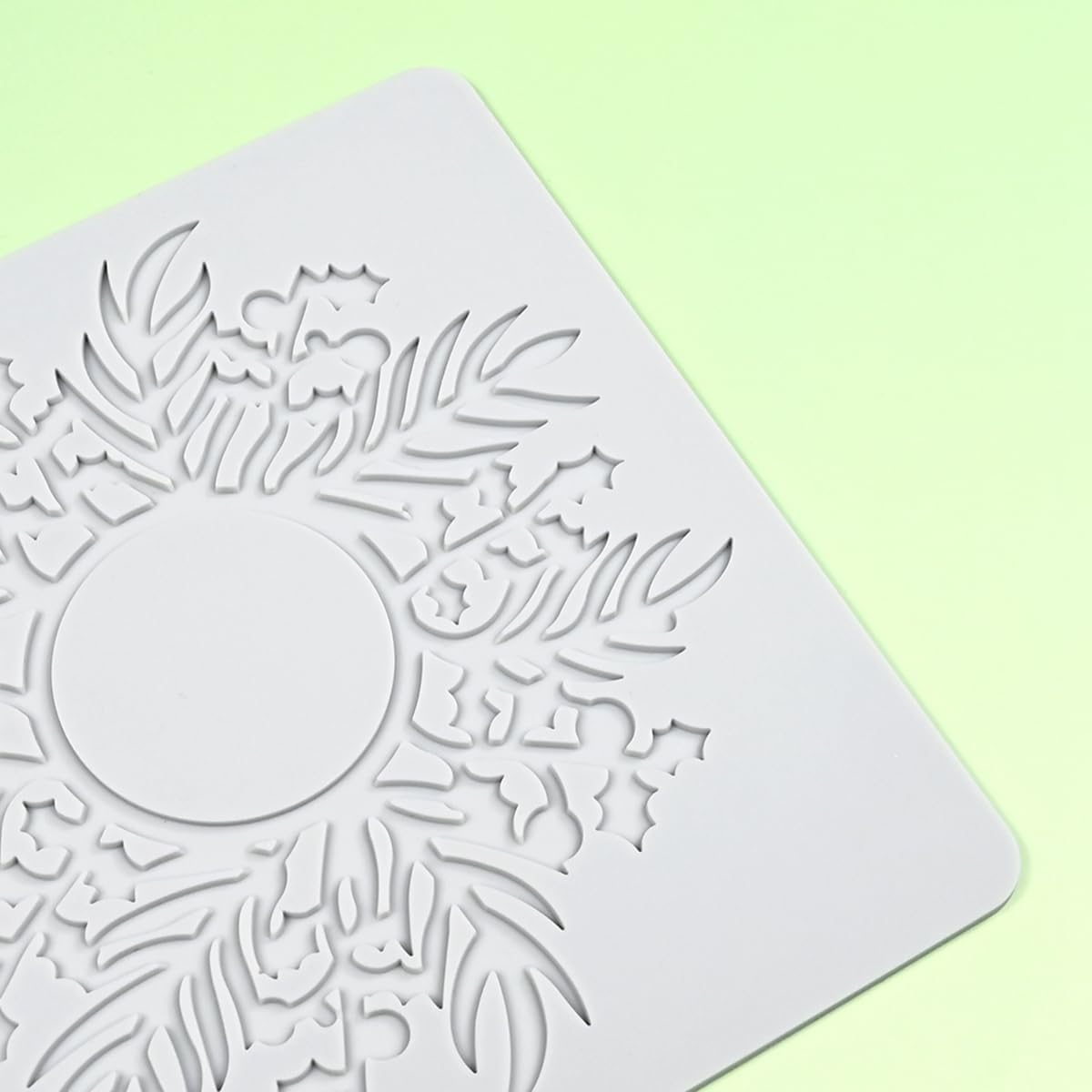 mostsom Silicone Mold 3D Hollow Out Lace Mold Lace Cake Silicone Baking Mold Wreath Design Flower and Leave Lace Mat Fondant Decorating Tool (L_ Flower Wreath)