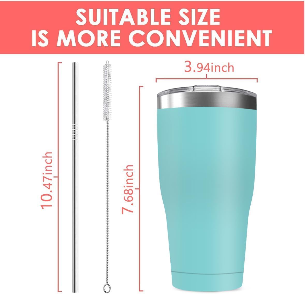 16 Pack 30oz Stainless Steel Tumblers Bulk Reusable Travel Mugs with Lid, Double Wall Powder Coated Coffe Cup for Home, Office, Outdoor Suitable for Vehicle Cup Holders