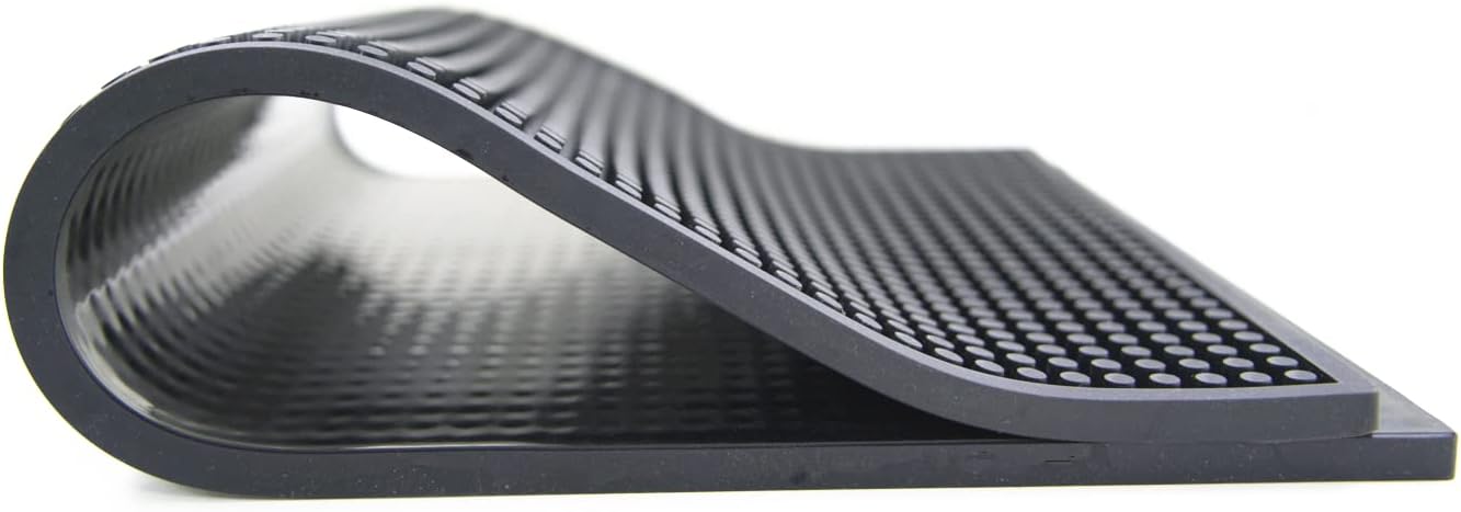 Large Size Thicker Bar Mat for Countertop,Dish Drying Mat, Coffee Bars, Tea Bar,Under Sink Storage Mat 16X28''( Black)